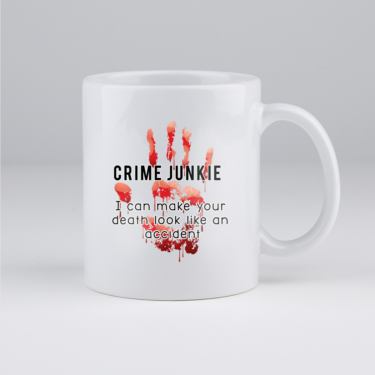 leuke koffiemok, grappig, series, crime, crime junkie, bloed, koffie