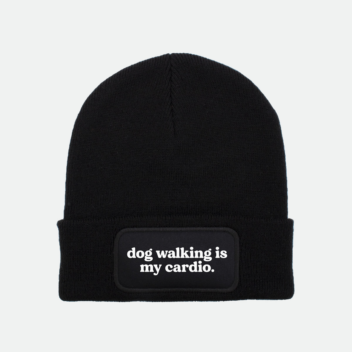 dog walking is my cardio, muts beanie, bedrukking, grappig, fun, dog mom, dog dad, hondenbaasje